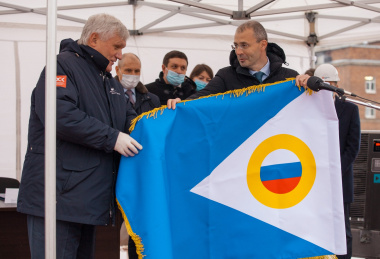 Губернатор Роман Копин принял участие в церемонии закладки атомного ледокола «Чукотка»